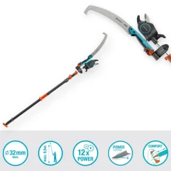 Gardena Baum- und Strauchschneider StarCut Pro L Set mit Säge und Adapter