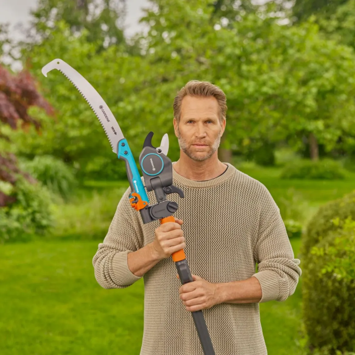 Gardena Baum- und Strauchschneider StarCut Pro L Set mit Säge und Adapter