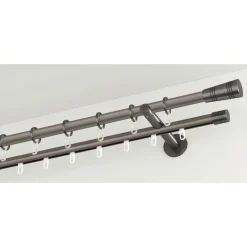 GardiniaGardinenstange Chicago mit Innenlauf Durchmesser 16 mm 240 cm titan