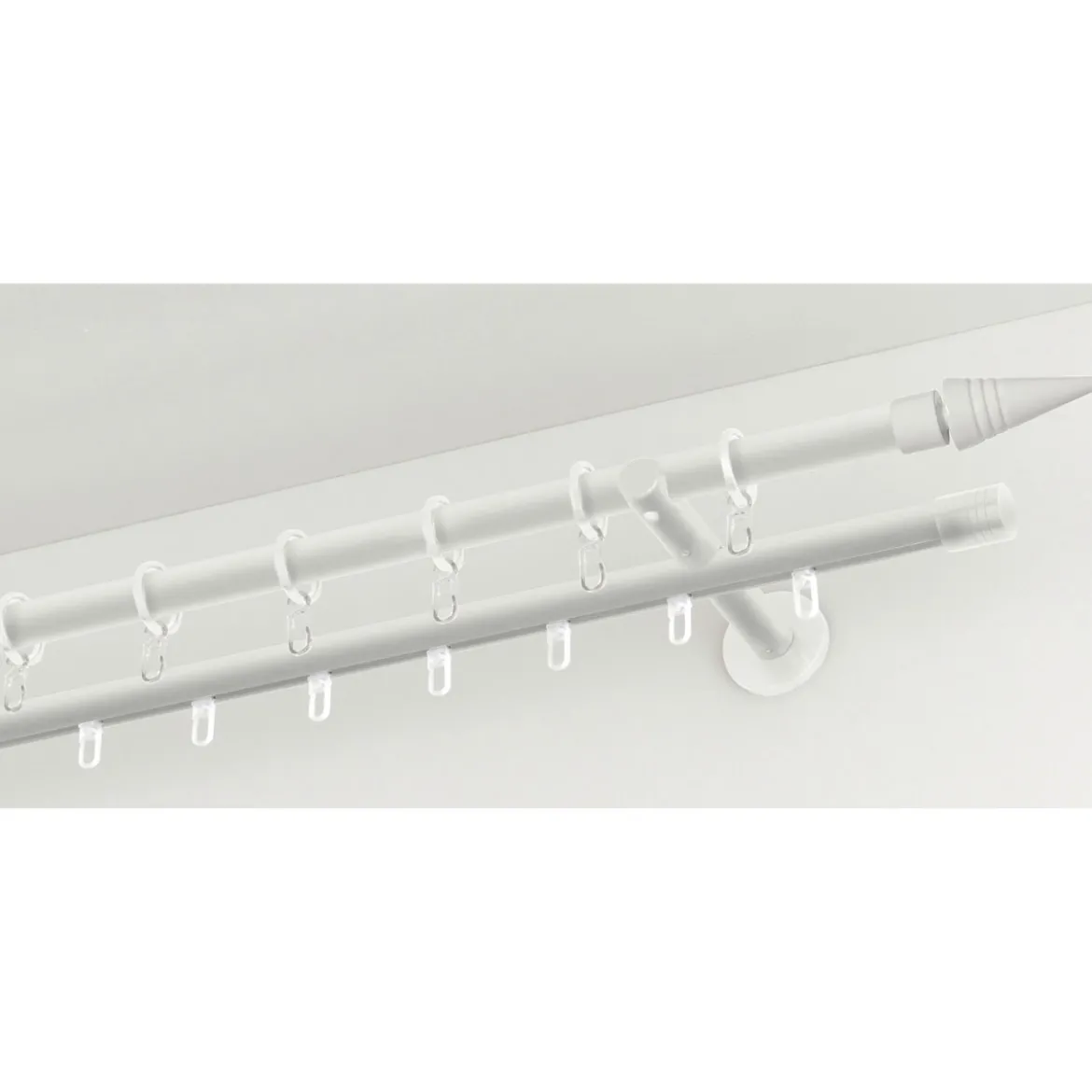 GardiniaGardinenstange Chicago mit Innenlauf Durchmesser 16 mm 120 cm weiß