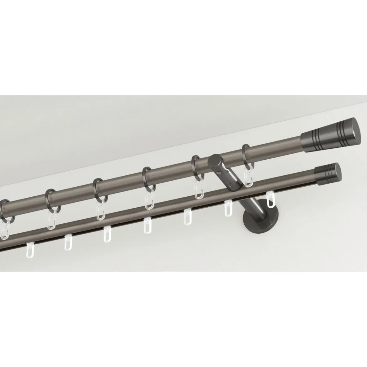 GardiniaGardinenstange Chicago mit Innenlauf Durchmesser 16 mm 160 cm titan