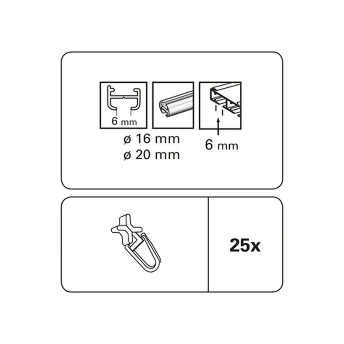 Gleiter für Aluschiene 25 Stück 13 mm