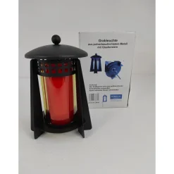 Grablaterne Metall schwarz klares Glas