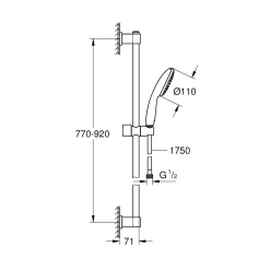 Grohe Brausestangenset Vitalio Start 110 1 Strahlart (Rain)
