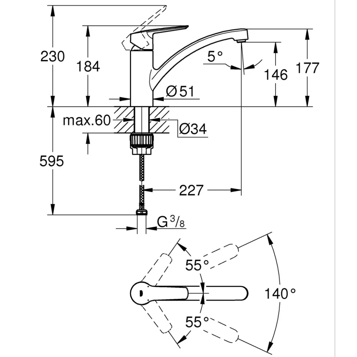 Grohe Einhand-Spültischbatterie Start1/2"