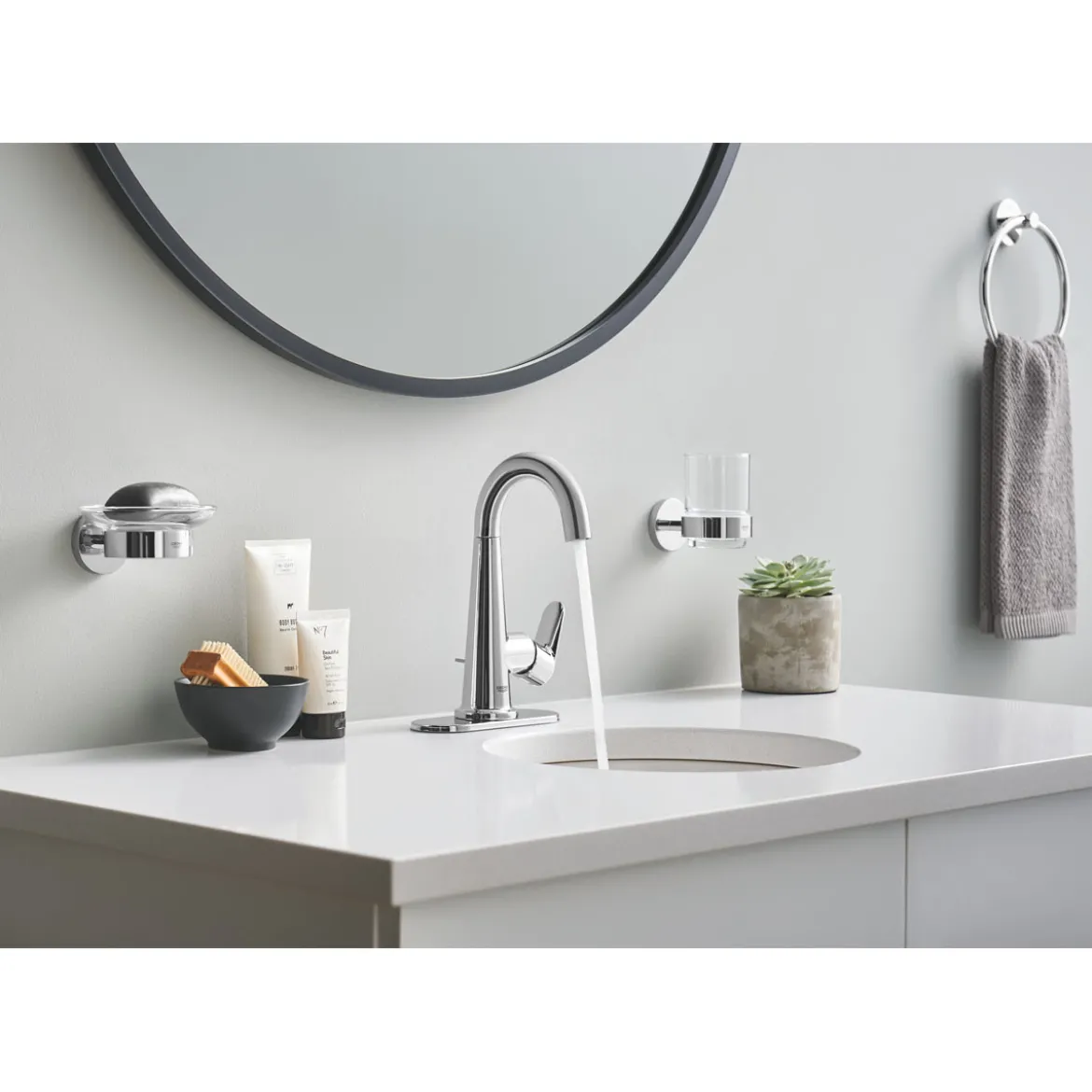 Grohe Handtuchring Essentials silber Durchmesser 18 cm