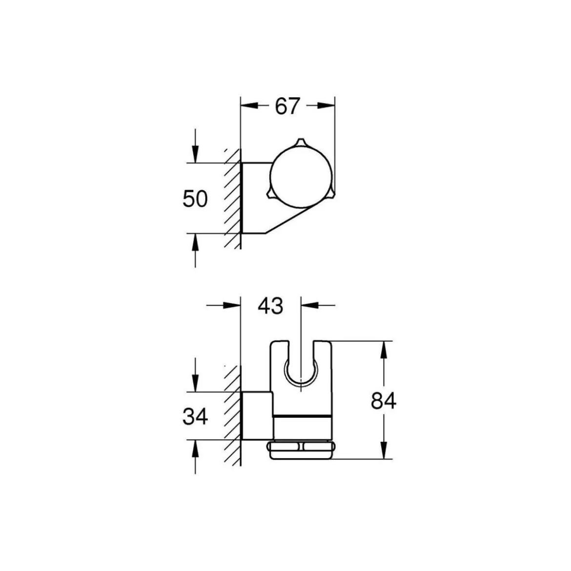 Grohe Universalbrausehalter Vitalio einstellbar