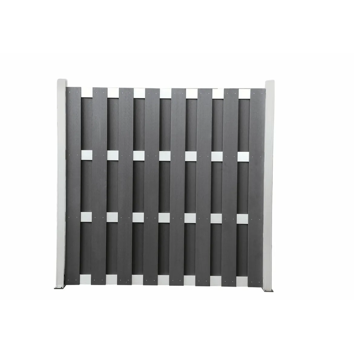 Hartmann Zaun-Grundelement WPC/Alu 180 x 180 cm anthrazit/silber