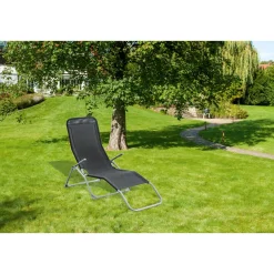 HavesonFreizeitliege 140 x 60 x 95 cm Anthrazit
