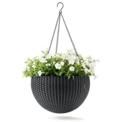 HavesonRattan-Pflanzampel Durchmesser 35 cm anthrazit