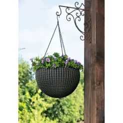 HavesonRattan-Pflanzampel Durchmesser 35 cm anthrazit