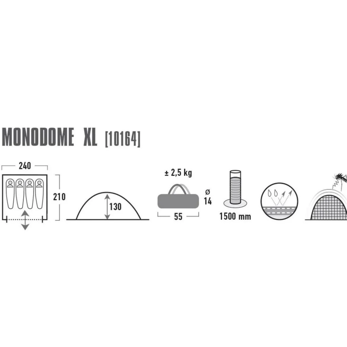 High Peak Zelt Monodome XL blau/grau