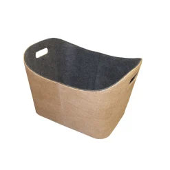 Jute-Filzkorb innen Filz grau, aussenJute, B/H/T 55/35/40 cm