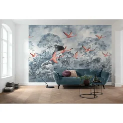 KomarVlies Fototapete Flamingos in the Sky 400x280 cm