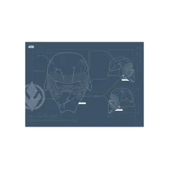 KomarWandbild Star Wars EP9 Blueprint Kylo Helmet 50x40 cm