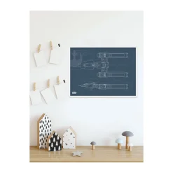 KomarWandbild Star Wars EP9 Blueprint Y-Wing 70x50 cm