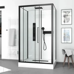 Komplettdusche Urban 2 Rectangle BxHxT115x215x90, Alu. Schwarz