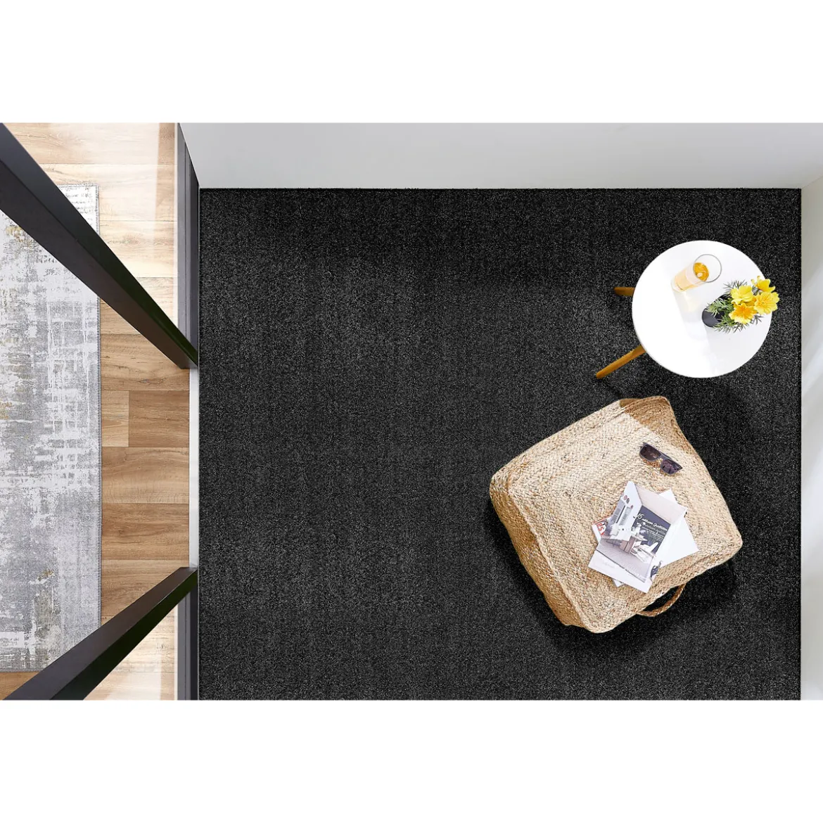 Kunstrasen Black 130x300cm schwarz