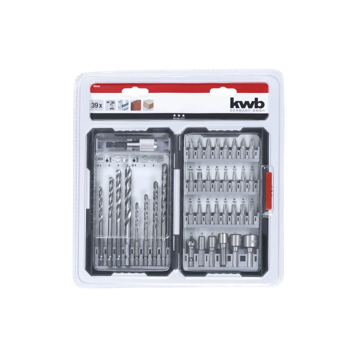 kwbBit-Bohrerbox 39 teilig inklusive L-Box