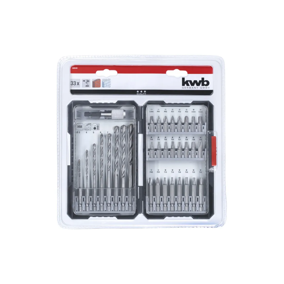 kwbBit-Bohrerbox 33 teilig inklusive L-Box