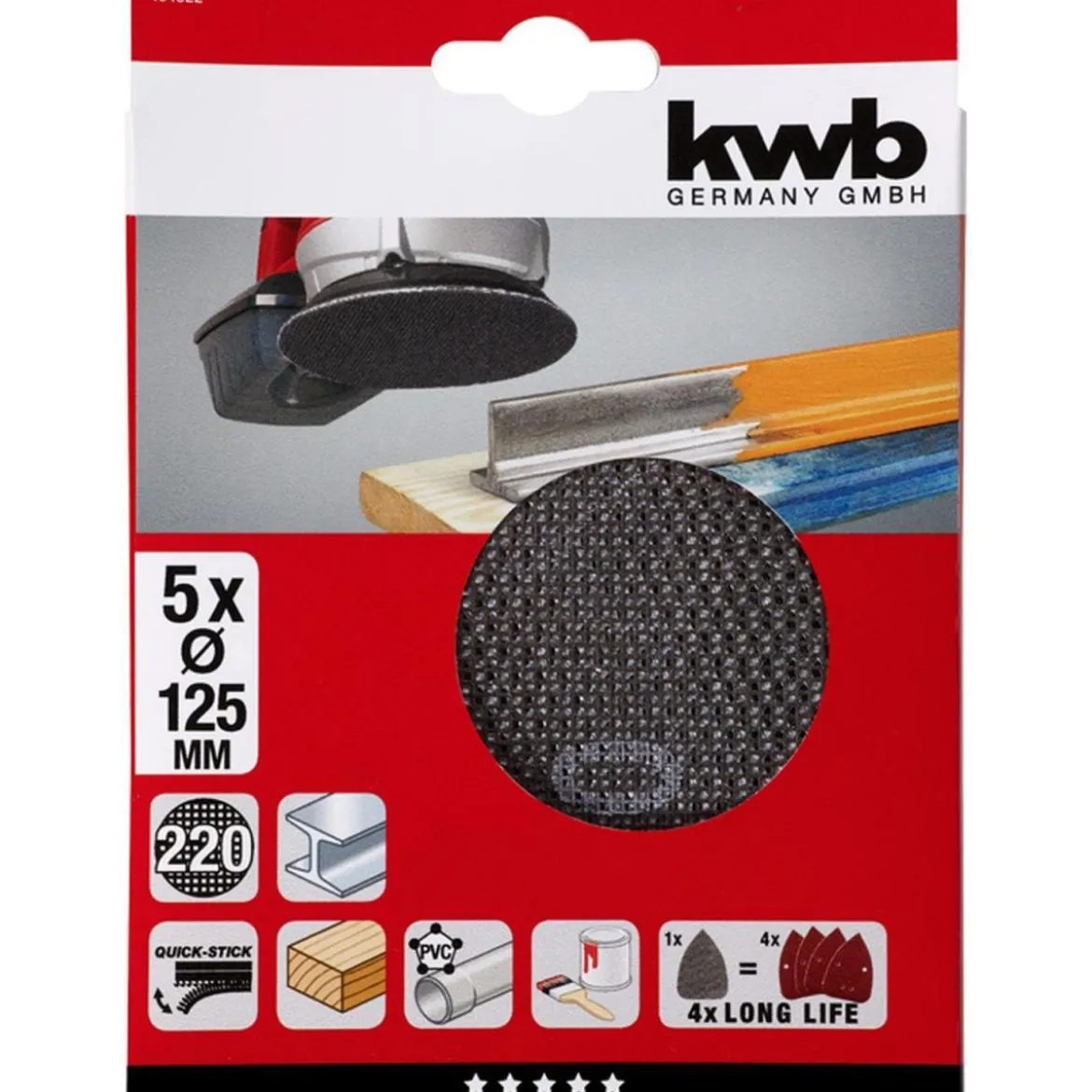 kwbGitterleinen für Exzenterschleifer Durchmesser 125 mm K220