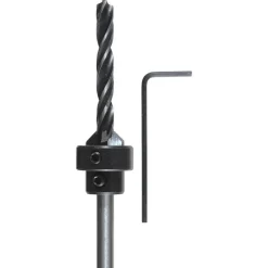 kwbHolzspiralbohrer-Set mit Aufstecksenker und Tiefenstop 3 teilig Durchmesser 4 mm