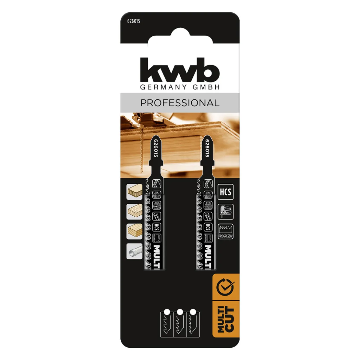 kwb Multicut HCS-Stichsägeblätter mit T-Schaft für Holz 2-tlg. 117 mm