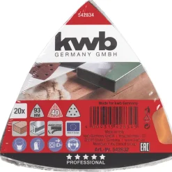 kwbSchleifdreiecke Quick Stick Holz und Metall 93 mm K40