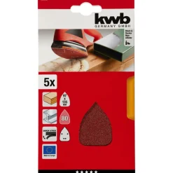 kwbSchleifdreiecke Quick Stick Holz und Metall 96 x 136 mm K80