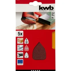 kwbSchleifdreiecke Quick Stick Holz und Metall 96 x 136 mm K120