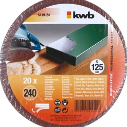 kwbSchleifscheiben Quick-Stick Holz und Metall Durchmesser 125 mm K240
