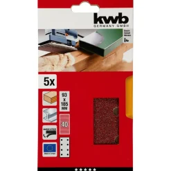kwbSchleifstreifen Quick-Stick Holz und Metall 93 x 185 mm K40