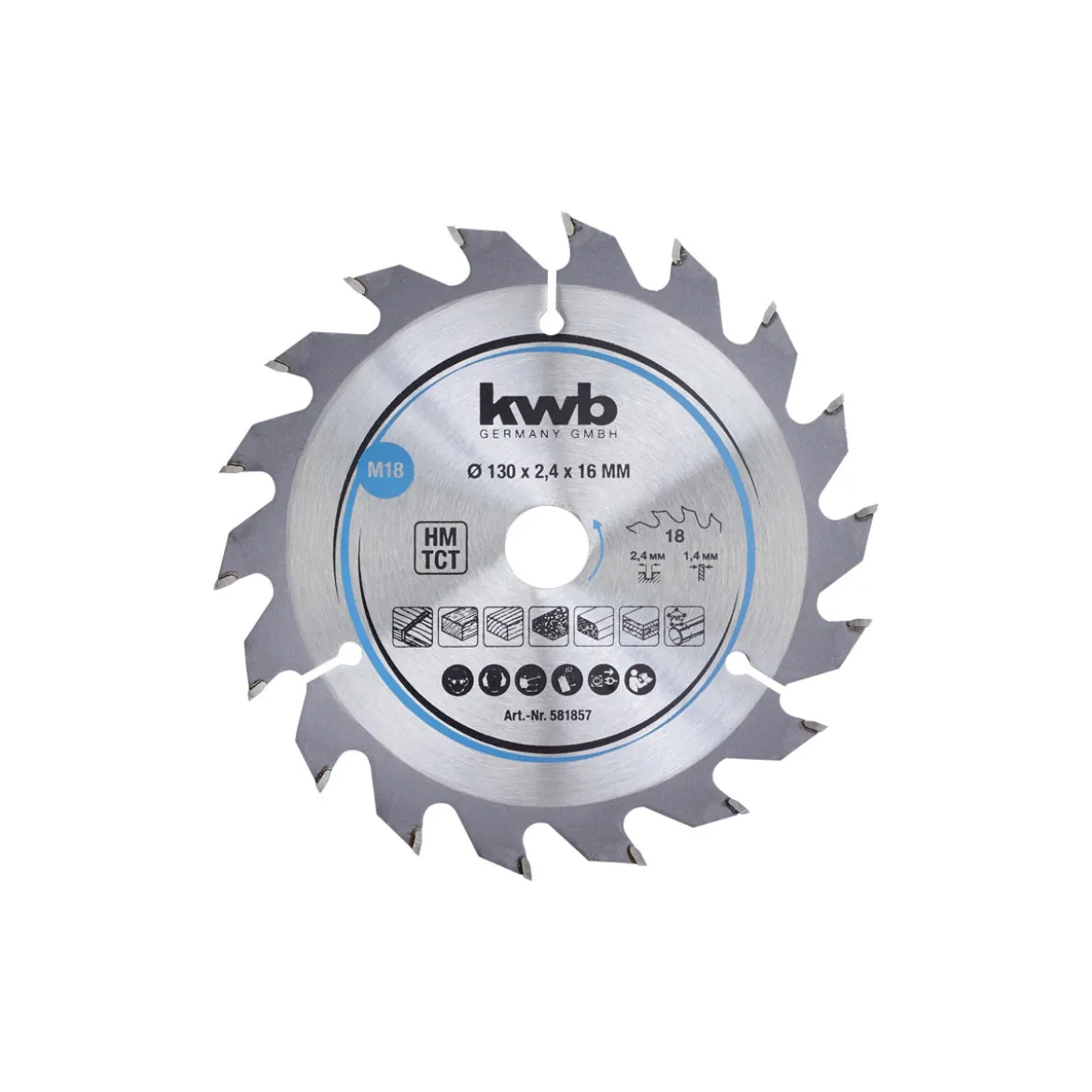 kwbSpanplatten-Kreissägeblätter für Handkreissägen Durchmesser 130x16 mm