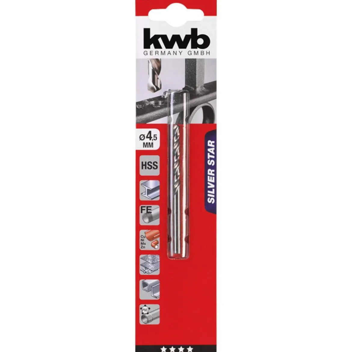 kwbSpiralbohrer Silver Star Durchmesser 4,5 mm