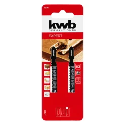 kwb Stichsägeblätter Down-Cut HCS-mit T-Schaft für Holz fein 2-tlg. 100 mm