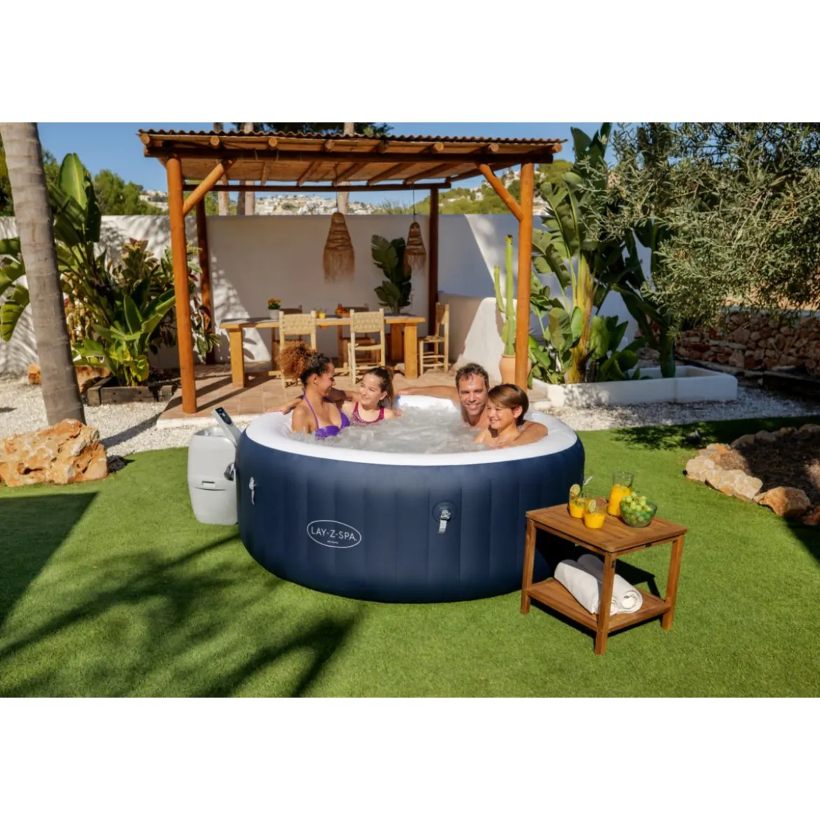 Lay-Z-Spa Whirlpool Miami AirJet4 Personen Dm. 180x66 cm, Dunkelblau
