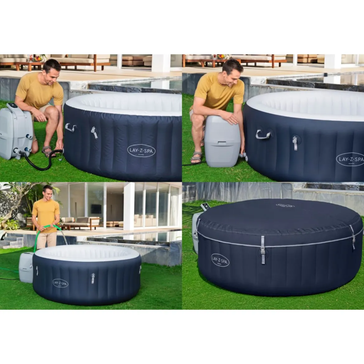 Lay-Z-Spa Whirlpool Miami AirJet4 Personen Dm. 180x66 cm, Dunkelblau