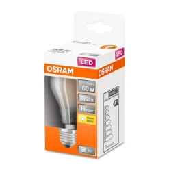 LED Gluehlampe E27 806lm 2.700K 60WErsatz warmweiss Filament matt