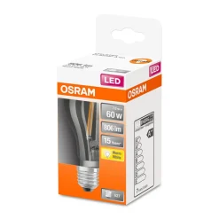 LED Gluehlampe E27 806lm 2.700K60W Ersatz warmweiss Filament klar
