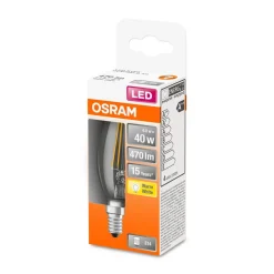 LED Kerze E14 470lm 2.700K 40 WErsatz warmweiss Filament klar