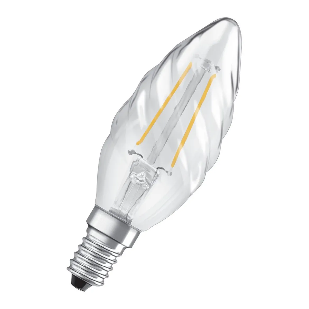 LED Kerze gedreht E14 250lm 2.700K 25 WErsatz warmweiss Filament klar
