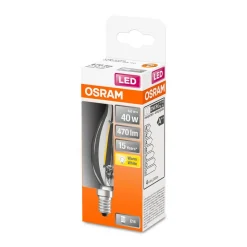 LED Kerze windstoss E14 470lm 2.700K40 W Ersatz warmweiss Filament klar