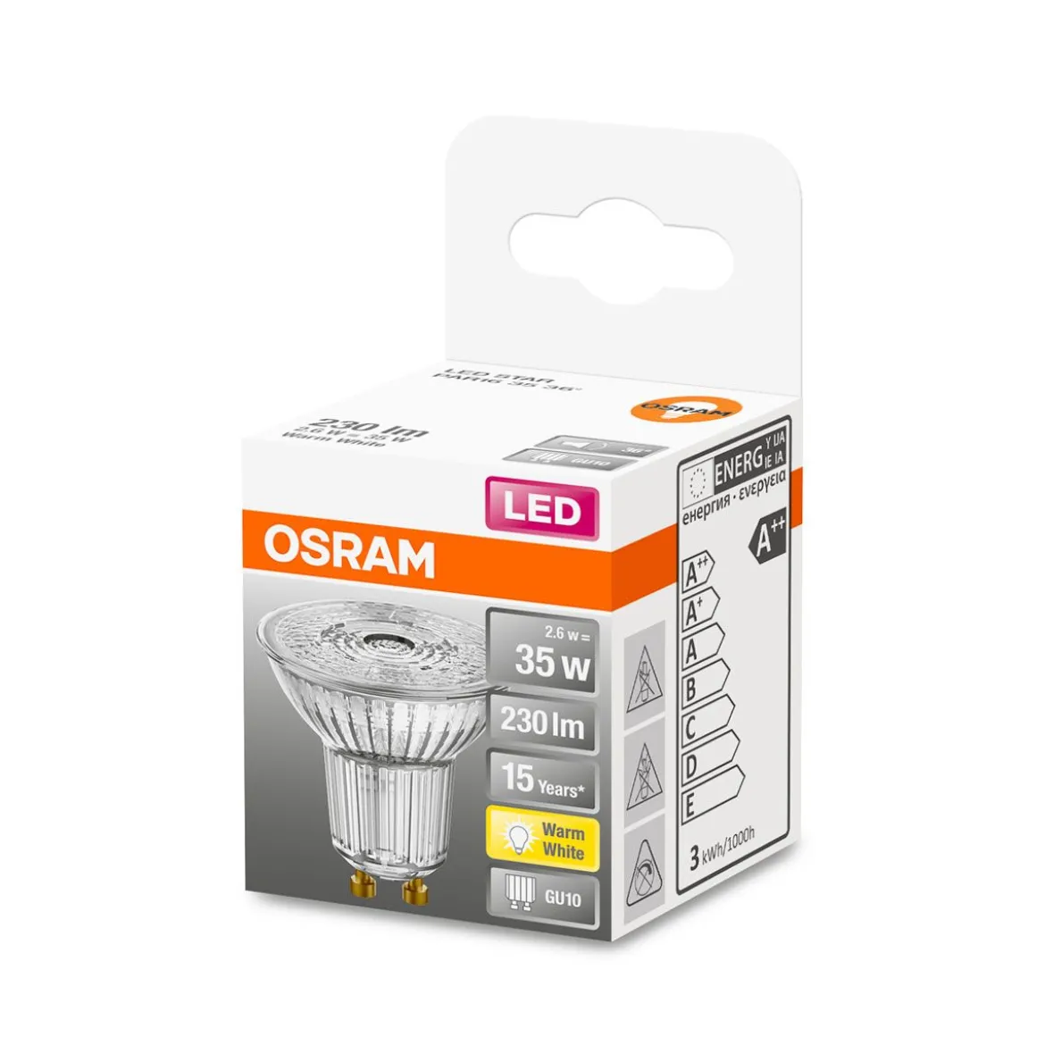 LED Reflektor 36grad GU10 230lm 2.700k 35 W Ersatz warmweiss