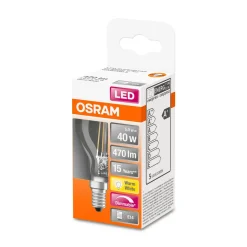 LED Tropfen dim E14 470lm 2.700 K40 W Ersatz warmweiss Filament klar