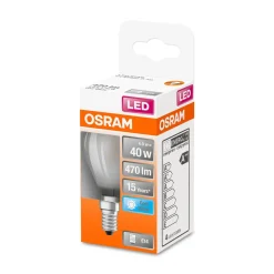 LED Tropfen E14 470lm 4.000K 40 WErsatz kaltweiss Filament matt
