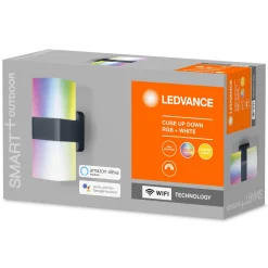 Ledvance SMART+ Außenwandleuchte Cube Up Down 8 x 20,5 x 11 cm grau