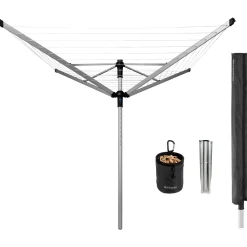 Lift-O-Matic 60 M - 50 mm Rohr mit Metall-Bodenanker & Hülle und Wäscheklammerbeutel