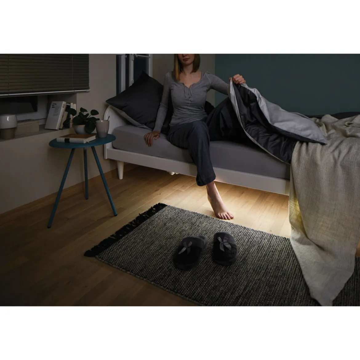 MaxLED 250 Comfort Set Bett 1m Warmweiss2700K Protect Cover IP44 4W 24V Silb