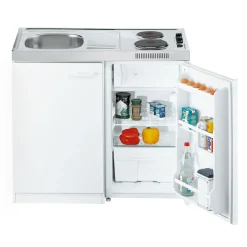 Minikueche weiss 100x60cm Pantry 100Smit Siebkorbventil respekta