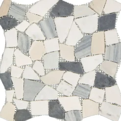 Mosaikfliese Bruch black-beige 29 x 29 cm